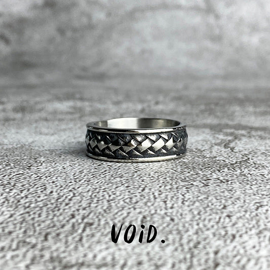 Weave Patterned Stainless Steel Ring - RING72VD