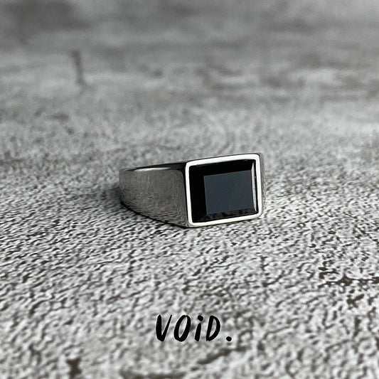 Narrow Onyx Stainless Steel Ring - RING84VD