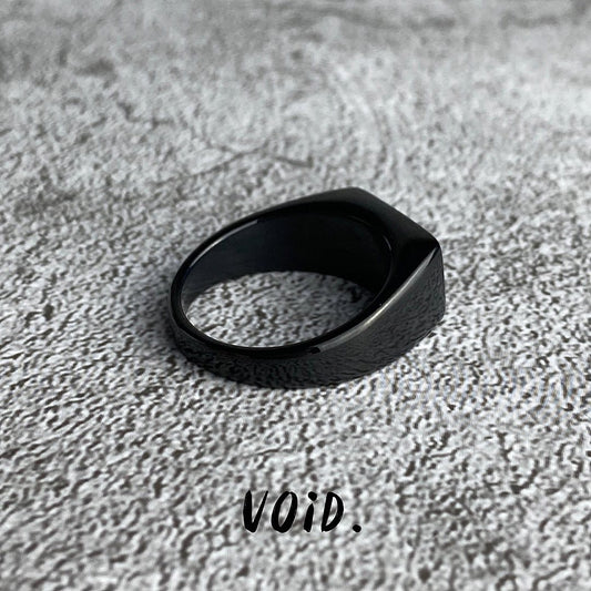 Narrow Black Flat Stainless Steel Ring - RING85VD