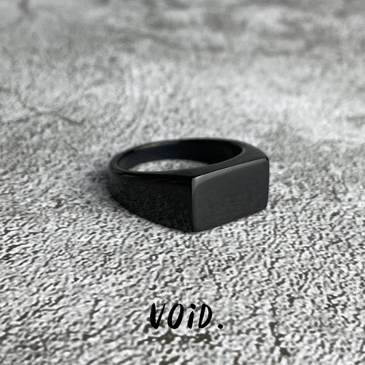 Narrow Black Flat Stainless Steel Ring - RING85VD
