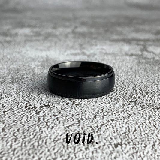 Brushed Black Stainless Steel Ring - RING87VD